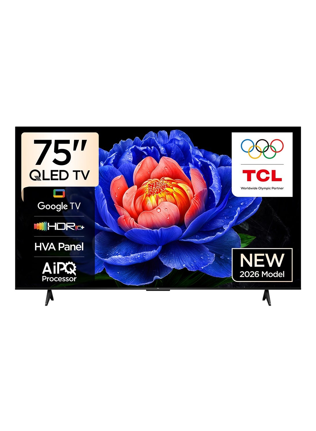 تلفزيون تي سي ال T69D بشاشه QLED دقه 4K مقاس 75 بوصه نظام تشغيل Google TV (موديل 2026) 75T69D