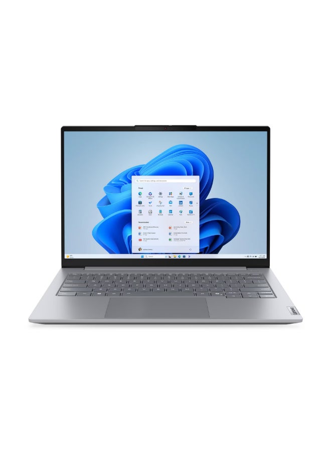 لابتوب ThinkBook 14 G8 IAL بشاشه WUXGA مقاس 14 بوصه (1920x1200)، معالج Core Ultra 7-255H، ذاكره وصول عشوائي DDR5 سعه 16 جيجابايت، قرص صلب SSD سعه 512 جيجابايت، نظام التشغيل Windows 11 Pro، معالج رسومات Intel Arc Graphics. الانجليزيه/العربيه
