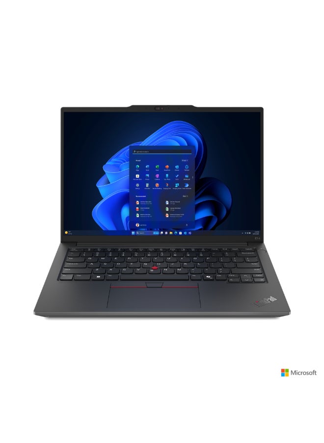 كمبيوتر محمول ThinkPad E14 بشاشه مقاس 14 بوصه ومعالج Core Ultra 7 155U وذاكره وصول عشوائي 16 جيجابايت ومحرك اقراص SSD سعه 512 جيجابايت وبطاقه رسومات Intel Arc وWindows 11 Pro