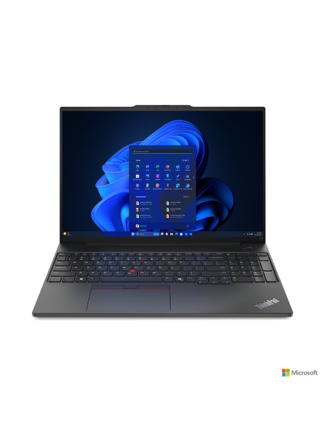 لابتوب ThinkPad E16 بشاشه WUXGA مقاس 16 بوصه (1920×1200)، معالج Core Ultra 7-155H، ذاكره وصول عشوائي DDR5 سعه 32 جيجابايت، قرص صلب SSD سعه 1 تيرابايت، نظام تشغيل Windows 11 Pro، معالج رسومات Intel Arc، يدعم اللغتين الانجليزيه والعربيه. الانجليزيه/العربيه
