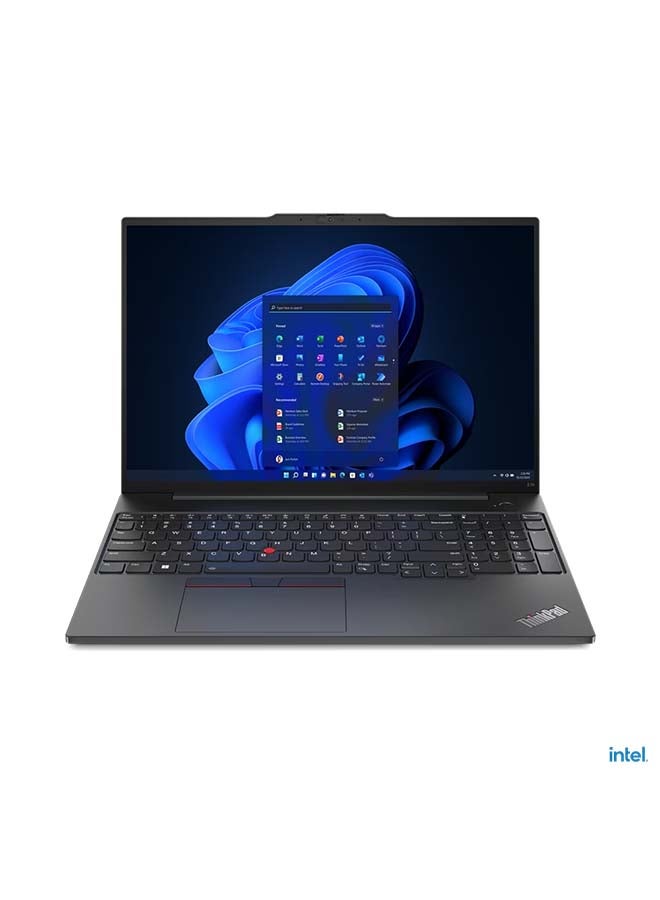 كمبيوتر محمول ThinkPad E16 بشاشه 16 بوصه ومعالج Core i5-1335U وذاكره وصول عشوائي سعتها 8 جيجابايت ومحرك اقراص SSD سعه 512 جيجابايت وبطاقه رسومات Intel Iris XE وWindows 11 Pro