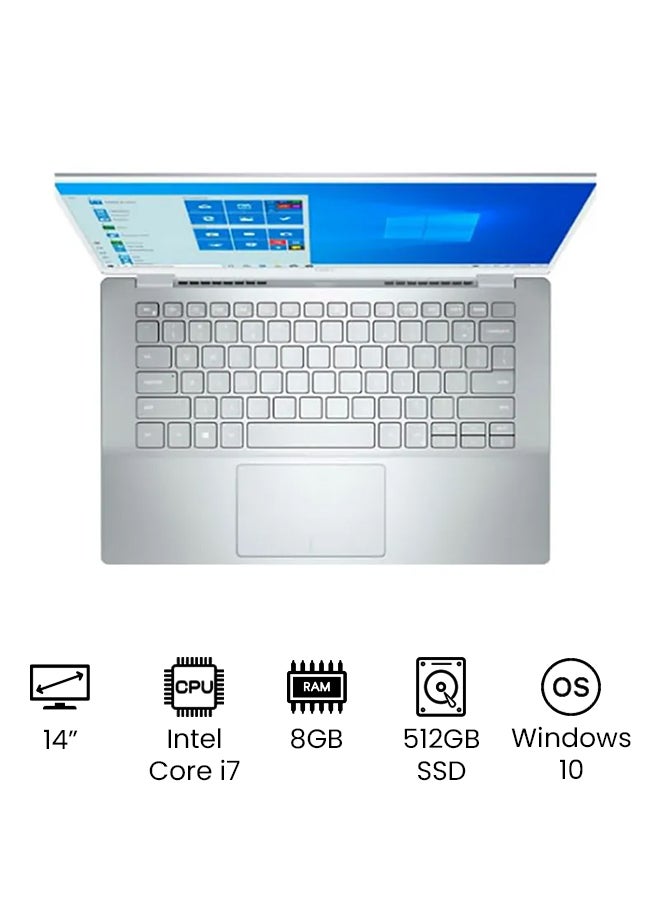 لابتوب انسبايرون 7490-7842SLV بشاشه مقاس 14 بوصه بدقه كامله الوضوح ومعالج انتل كور i7-10510U وذاكره رام سعه 8 جيجابايت ومحرك اقراص SSD سعه 512 جيجابايت وبطاقه رسومات انتل بدقه فائقه الوضوح ونظام ويندوز 10، الاصدار العالمي اللغه الانجليزيه الفضه البلاتينيه