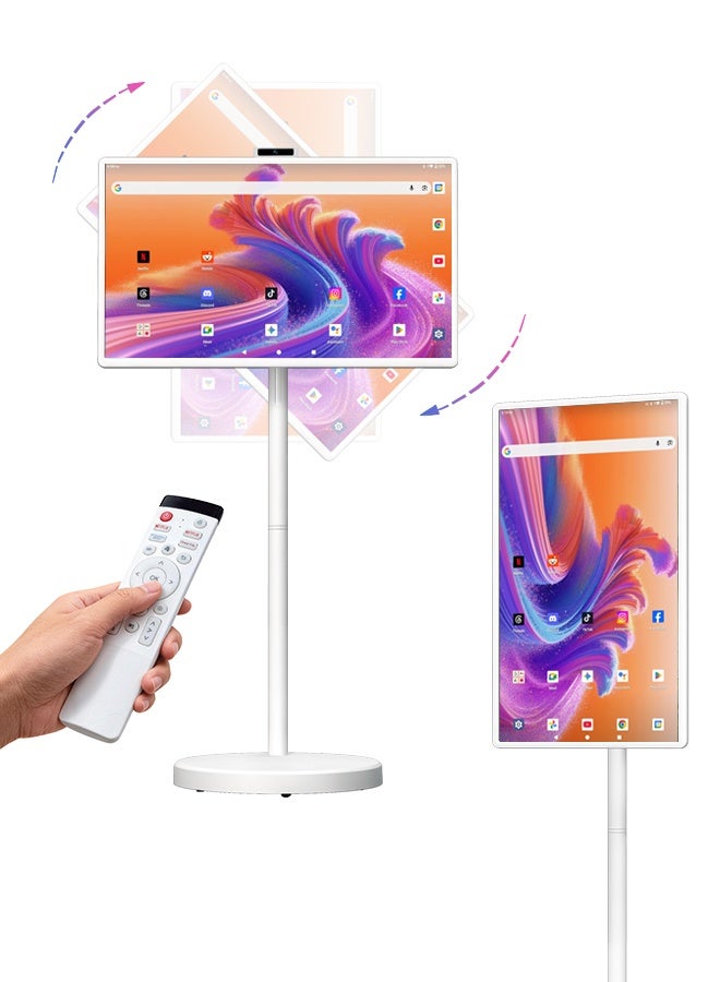 جهاز VLH M01 اللوحي الذكي المحمول بشاشه لمسيه مقاس 32 بوصه، مزود بعجلات، يعمل بنظام Android 15، حاصل علي شهاده Google EDLA، ذاكره 8 جيجابايت + 128 جيجابايت، بطاريه مدمجه، كاميرا بدقه 2K، خاصيه البث اللاسلكي، وحامل دوار.
