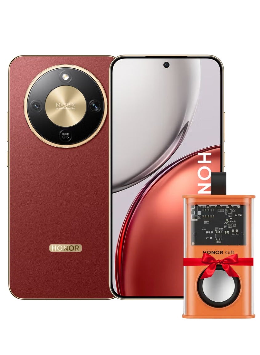 X9d Dual SIM Reddish Brown 12GB RAM 256GB 5G With Honor Portable Mini Bluetooth Speaker - Middle East Version