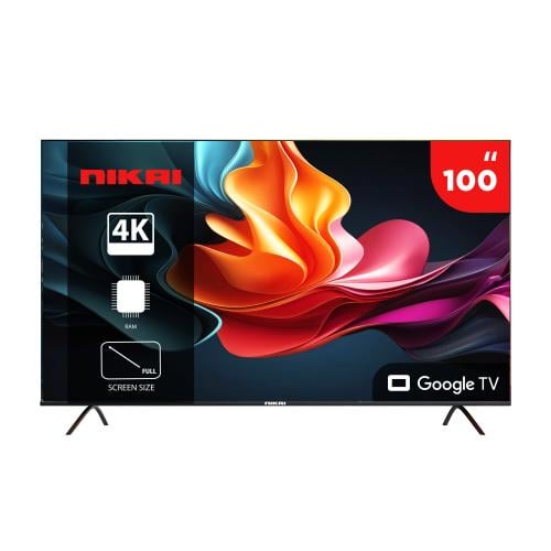 نيكاي شاشه ذكيه 100 بوصه بدقه 4K UHD - نظام تشغيل Google TV - موديل 100NIKGOOGLE